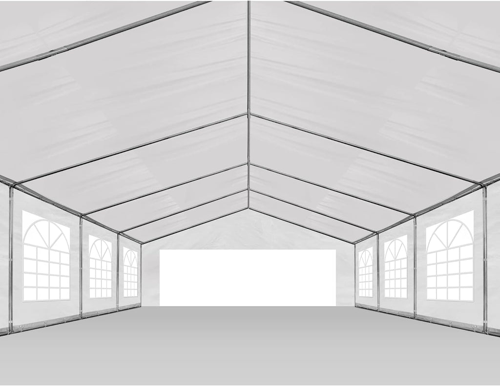 AMERICAN PHOENIX Party Tent 16x26 ft Heavy Duty Canopy Shelter Gazebo for Wedding Event Fair with Roof with Sidewalls and Windows White and Blue Event Tents