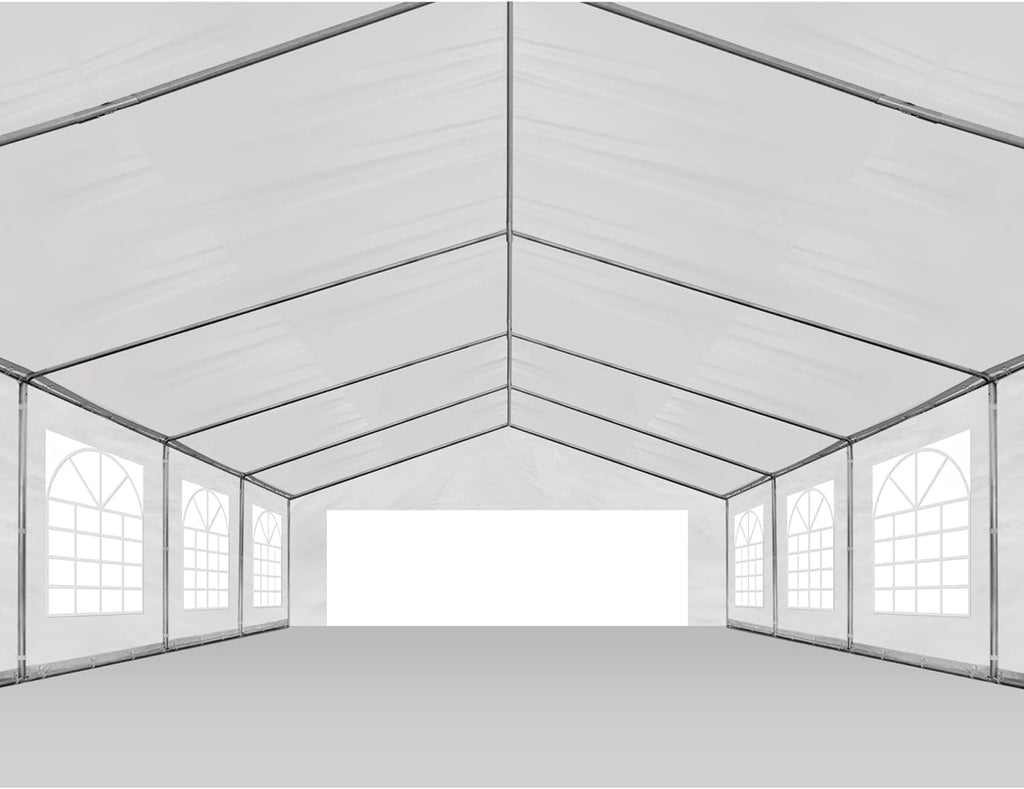 AMERICAN PHOENIX Party Tent 16x32 ft Heavy Duty Canopy Shelter for Wedding Event Fair with Roof Removable Sidewalls and Windows White (16x32 - PE/w Blue)