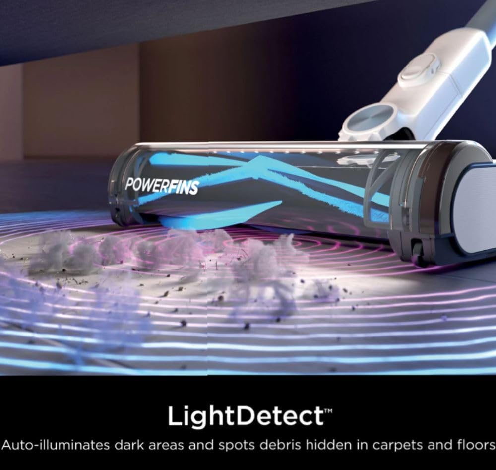SHARK IW3525Q Detect Pro Auto-Empty System - Lightweight Cordless Stick Vacuum for Pet Hair with HEPA Filter, Odor Neutralizer, Portable Handheld, Charging Dock, Tools (Renewed) (White + Blue)