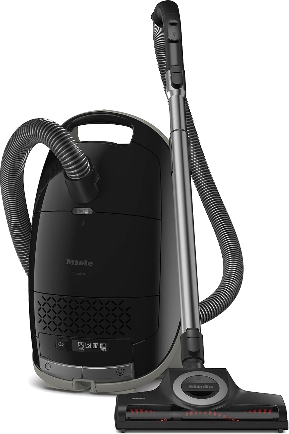 NEW Miele Guard M1 Cat & Dog Bagged Canister Vacuum for Pet Owners with Odor-Reducing Active AirClean Filter, TurboTeQ Floorhead, and AllTeQ Universal Floorhead, in Obsidian Black/Space Grey