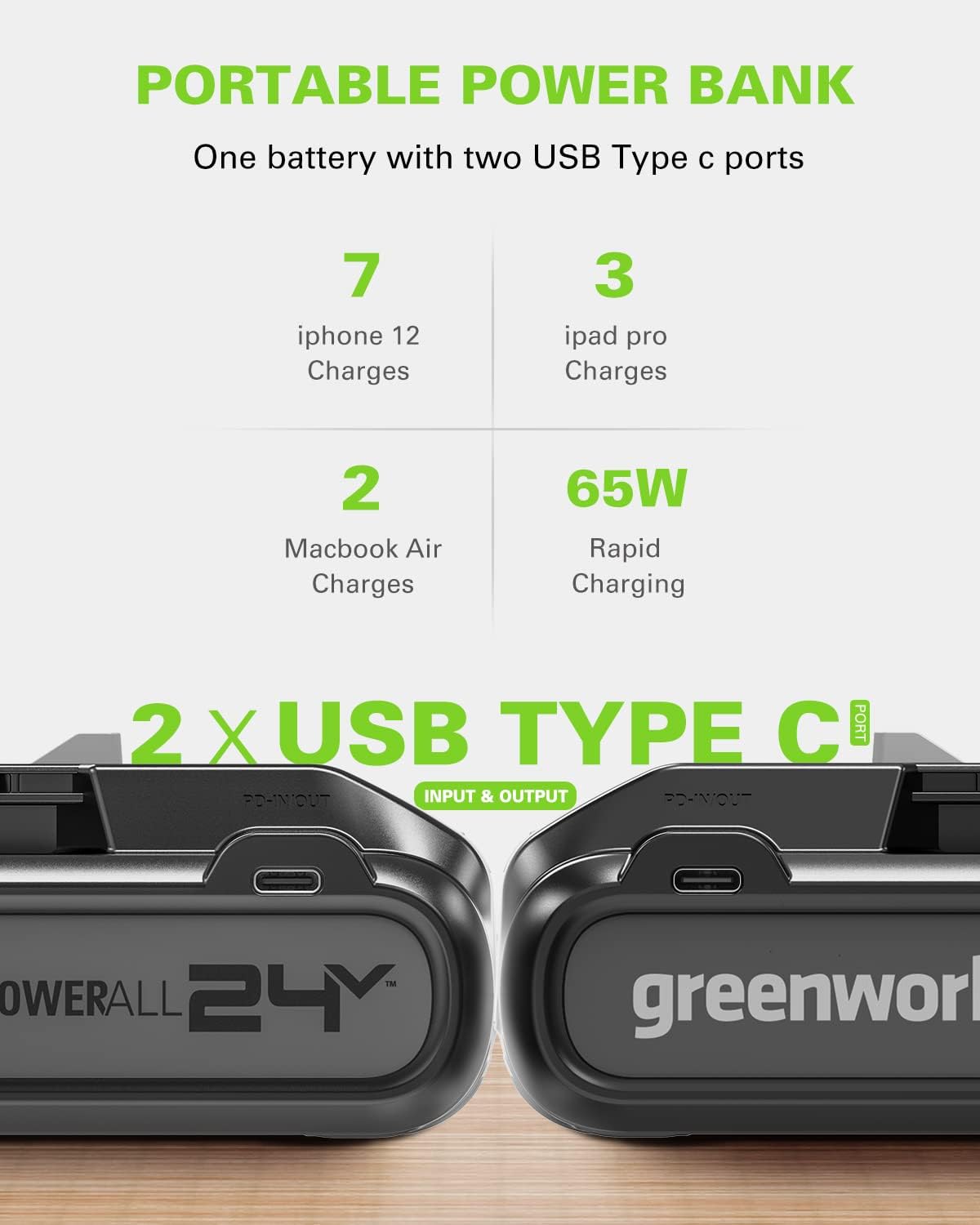 Greenworks 24V Deluxe Brushless (500W) Cordless Stick Vacuum, Ultra Lightweight, LED Lights, 4Ah USB-C Battery and 30-Minute Super Charger Included (Green)