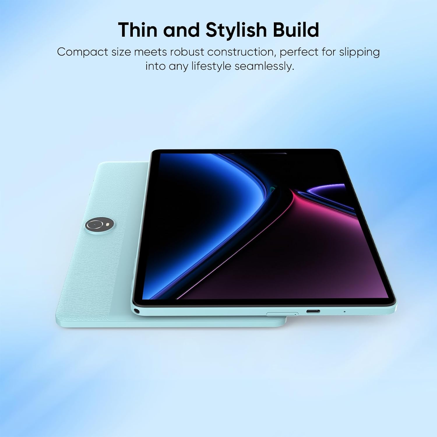 WXUNJA Android 16 Tablet with Keyboard, 11 Inch, 32GB RAM+128GB Storage, 1TB Expand, 8000mAh Battery, 5MP+8MP Camera, Dual Band WiFi 6, IPS Touch Screen, Mouse/Stylus/Case/Charger Inside, Light Blue
