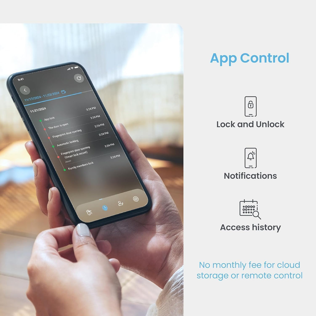 Lockly Vision Smart Lock, HD Video Doorbell Smart Locks for Front Door, Fingerprint Door Lock, Touchscreen Keypad, App Control, No Monthly Fee, Auto Lock
