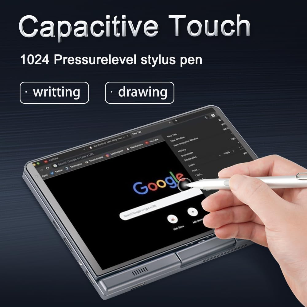 Mini Laptop 8' 2-in-1, Laptop Computer Win 11, Intel N150(up to 3.6GHz), 12GB RAM 512GB SSD, Touchscreen HD, Backlit Keyboard, Wi-Fi 6, USB-C, Lightweight Portable PC for Work/Kids/School