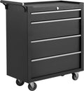Rolling Tool Chest, 4 Drawers Tool Storage Cabinet with Wheels, Portable Tool Cabinet Organizer with Locking System & Drawer Liners,Universal Lockable Wheels, Tool Storage Cart for Garage, Workshop