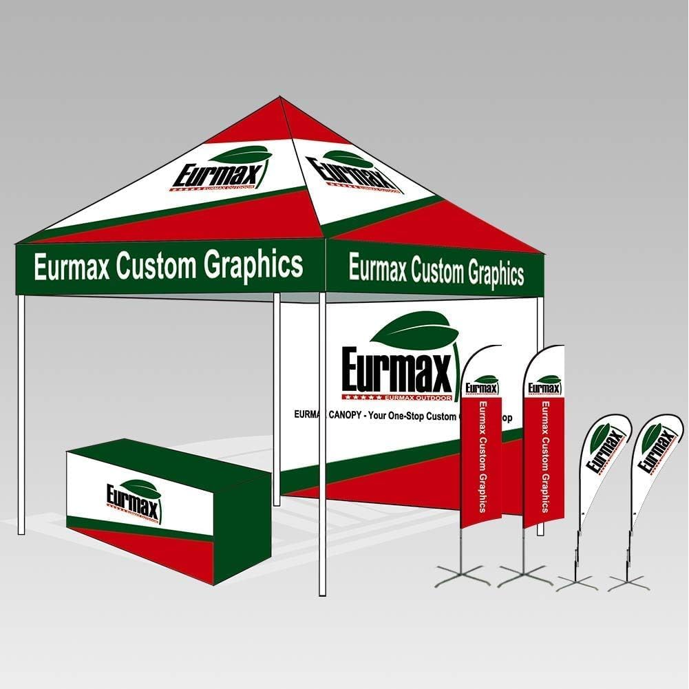 Eurmax USA Pro 10x10 Pop Up Canopy Wedding Party Tent Instant Outdoor Gazebo Pavilion Canopies BBQ Cater Events Aluminum Frame Commercial Grade Bonus Roller Bag (Black)