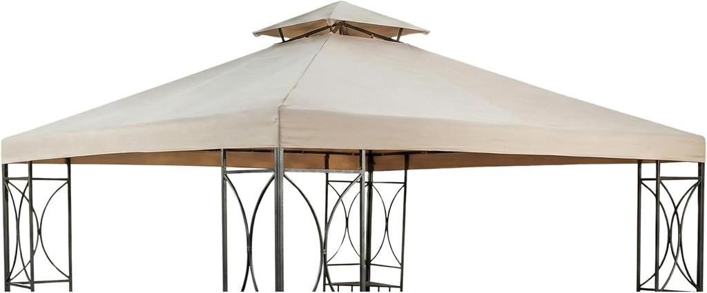Garden Winds Reinforced RipLock 350 Replacement Canopy Top Cover Compatible with Crescent 10' x 10' Gazebo Model TJSG081 - Beige
