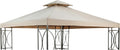Garden Winds Reinforced RipLock 350 Replacement Canopy Top Cover Compatible with Crescent 10' x 10' Gazebo Model TJSG081 - Beige