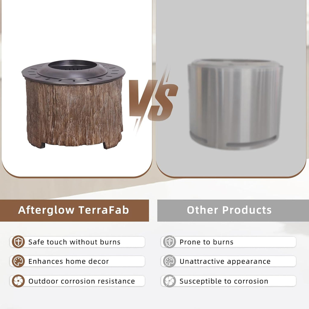 Afterglow Bonfire 20.5 Inch Smokeless Fire Pit with Removable Ash Pan - Portable Outdoor Fire Pit - Stainless Steel - Wood Burning Lightweight Fireplace, Ideal for 4-6 People