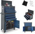 13 Drawers Tool Chest with Wheels, Rolling Tool Box with Drawers, Metal Tool Cabinet for Garage, Workshop(Blue-Gray)
