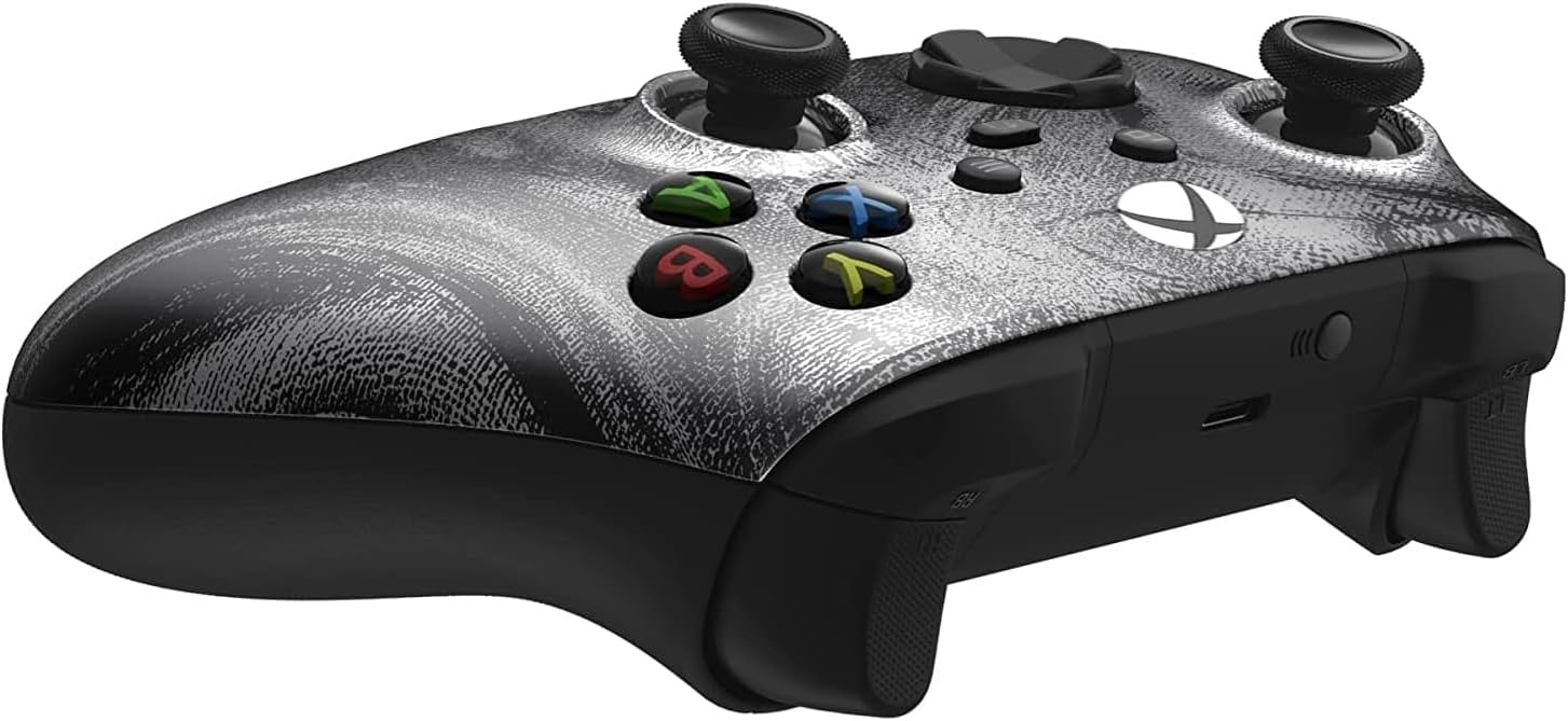 Custom Controllerzz Wireless Controller for Microsoft Xbox Series X/S & Xbox One - Soft Touch Feel - Custom Series X/S Controller (X/S Silver Swirl)