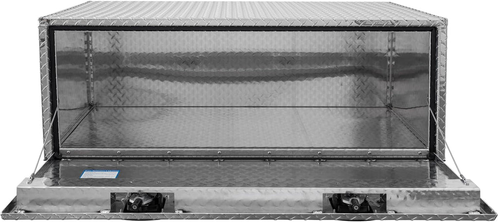 Buyers Products 1705120 Diamond Tread Aluminum Underbody Truck Tool Box, 18 x 24 x 48, Made in USA, .100 in. Thick, Corrosion Resistant, Locking Compression Latch, Secure Storage for Work Trucks