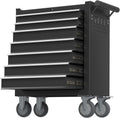 7-Drawer Tool Chest, Rolling Tool Box with Wheels, High Capacity Detachable Mobile Tool Storage Cabinet for Workshop, Garage, Mechanics and Repair Room (Black, 7-Drawer)