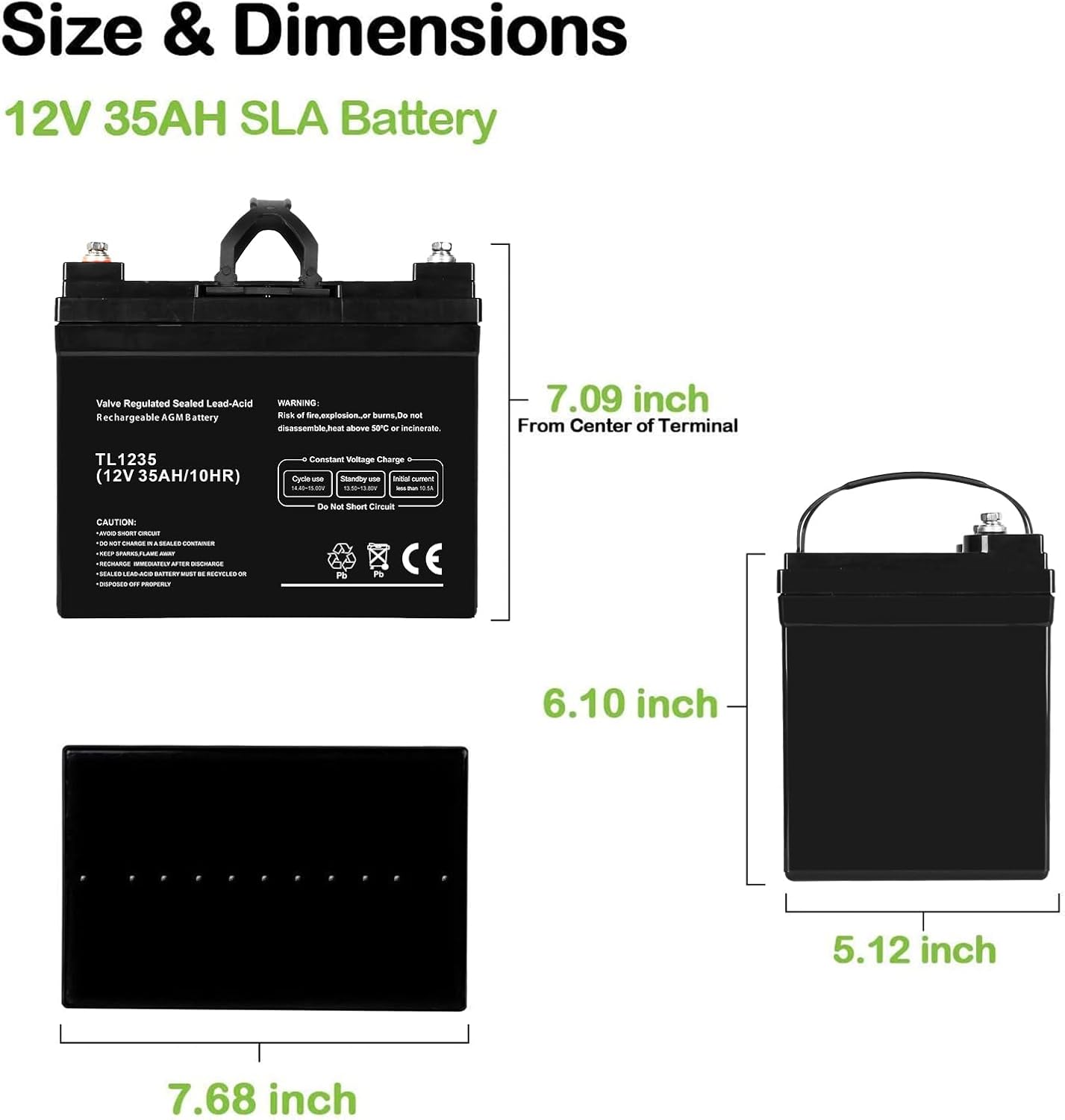 WEIZE 12V 35AH Deep Cycle Battery for Scooter Pride Mobility Jazzy Select Electric Wheelchair, Set of 2