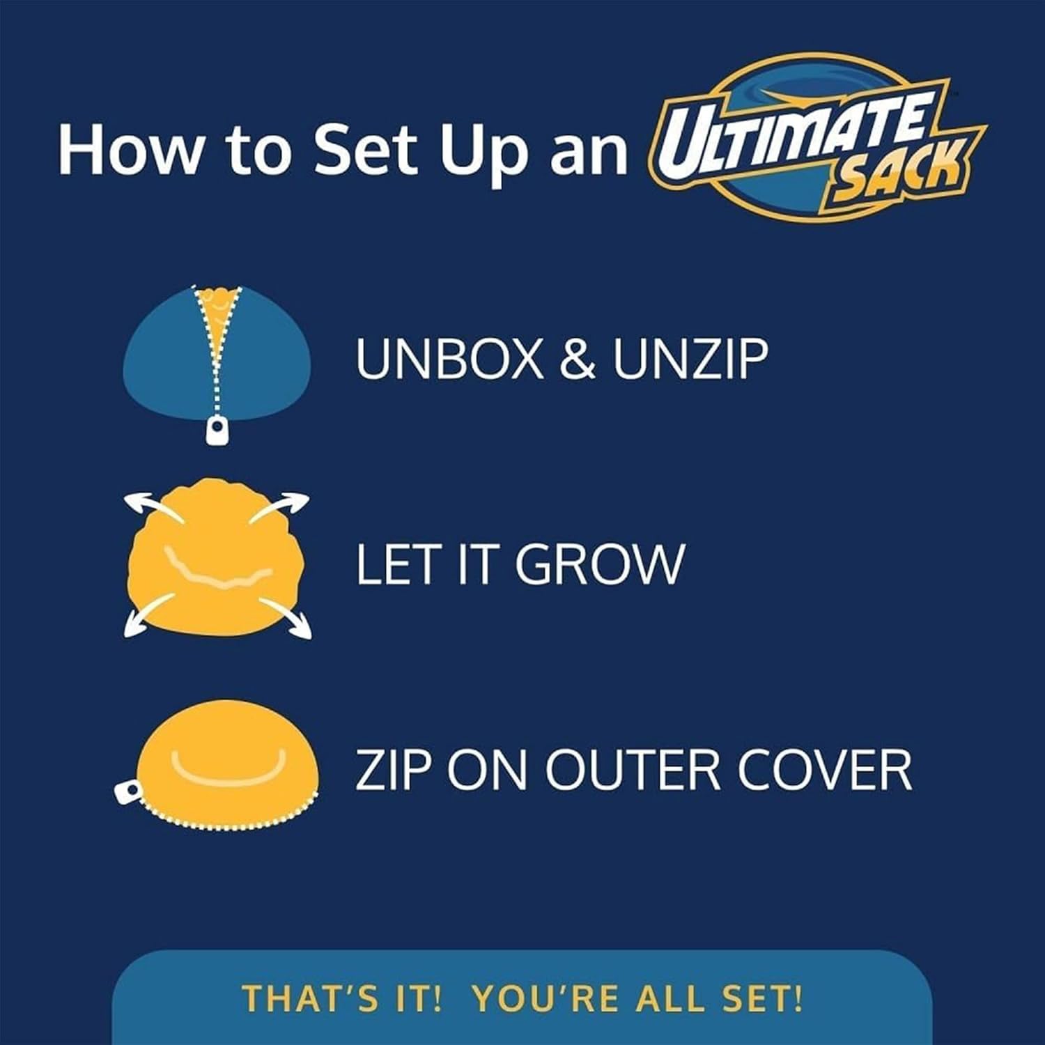 ULTIMATE SACK 5000 5-Foot Bean Bag Chair with Footstool, Black Suede Cover – Oversized Foam Lounger, Floor Seat, Small Sofa, or Couch Bed for Living Area, Gaming Room, or Reading Lounge