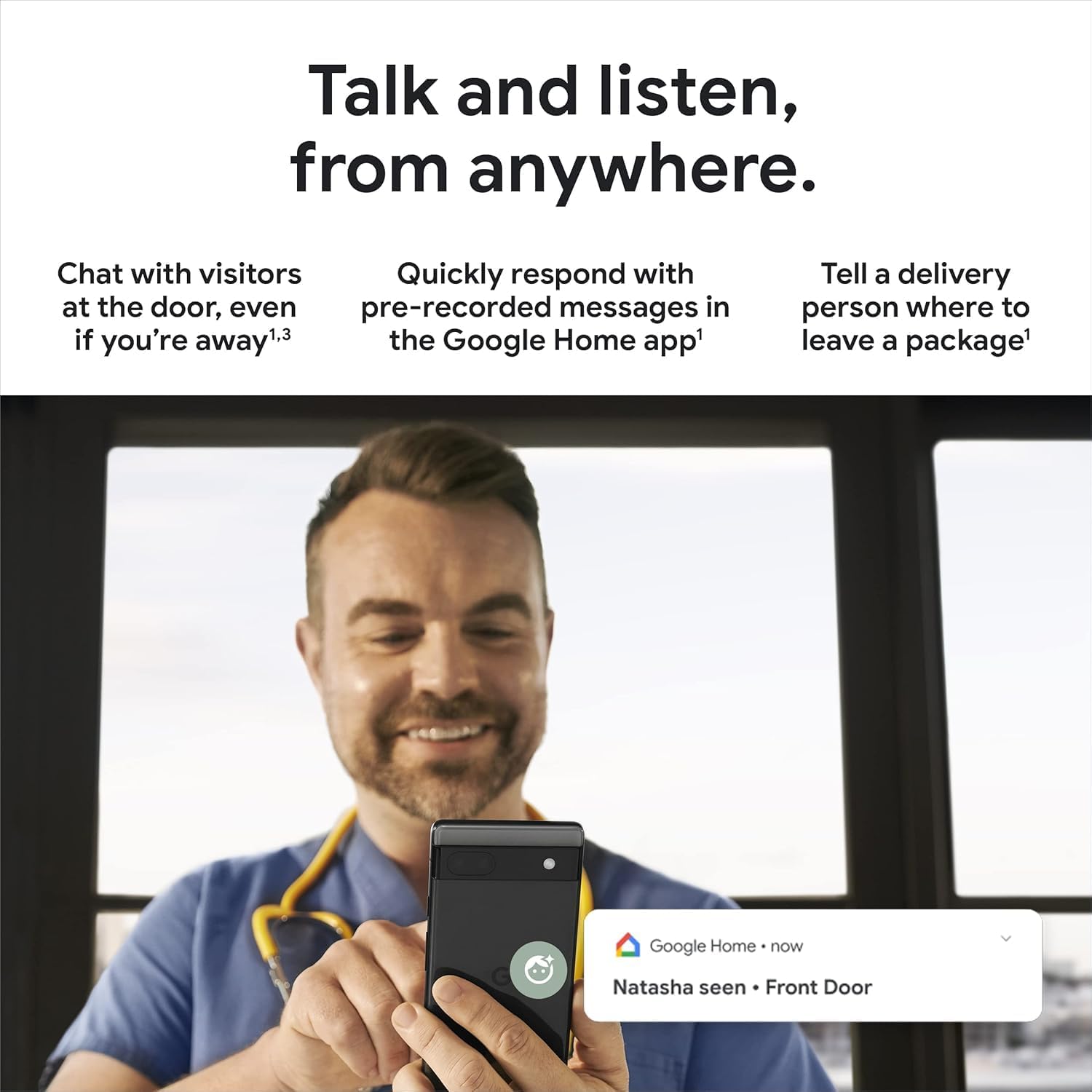 Google Nest Doorbell (Wired, 2nd Gen - Pro Version) - Wired Video Doorbell Camera - Doorbell Security Camera - Non-Retail Packaging - Snow