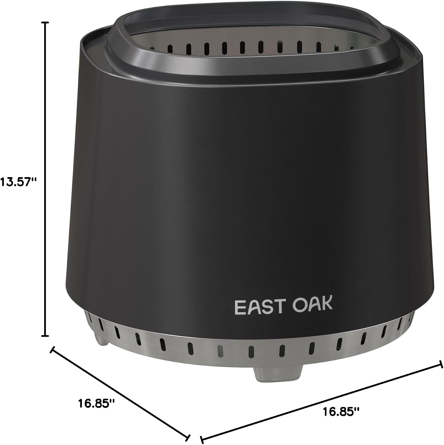 EAST OAK Camber Smokeless Fire Pit 17'', Stainless Steel Fire Pits for Outside Wood Burning Portable Small Fire Pit with Poker, Stand & Removable Ash Pan Bonfire Pit for Patio, Pitch Charcoal