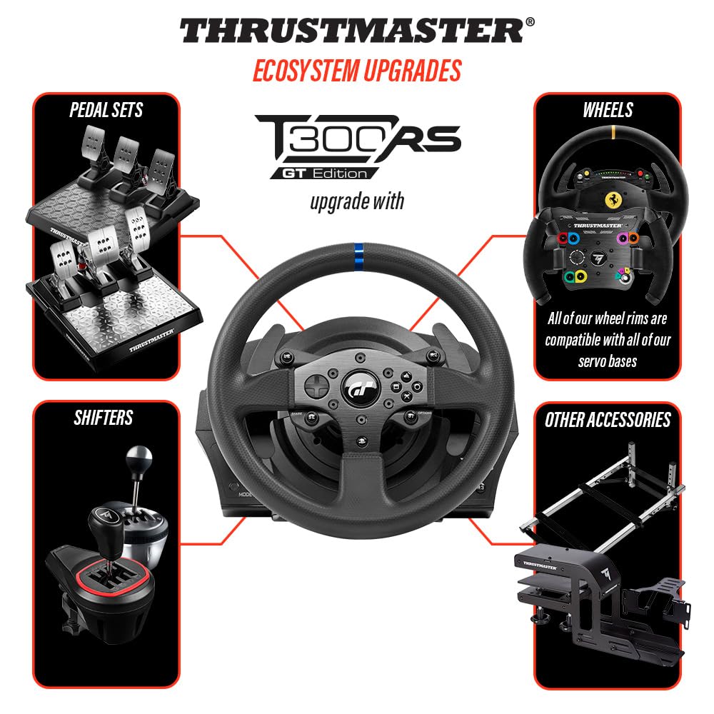 Thrustmaster T300RS GT Steering Wheel Set – Premium Force Feedback Sim Racing Wheel & Pedals for PS5, PS4 & PC | Realistic Driving Simulator for Sim Racing