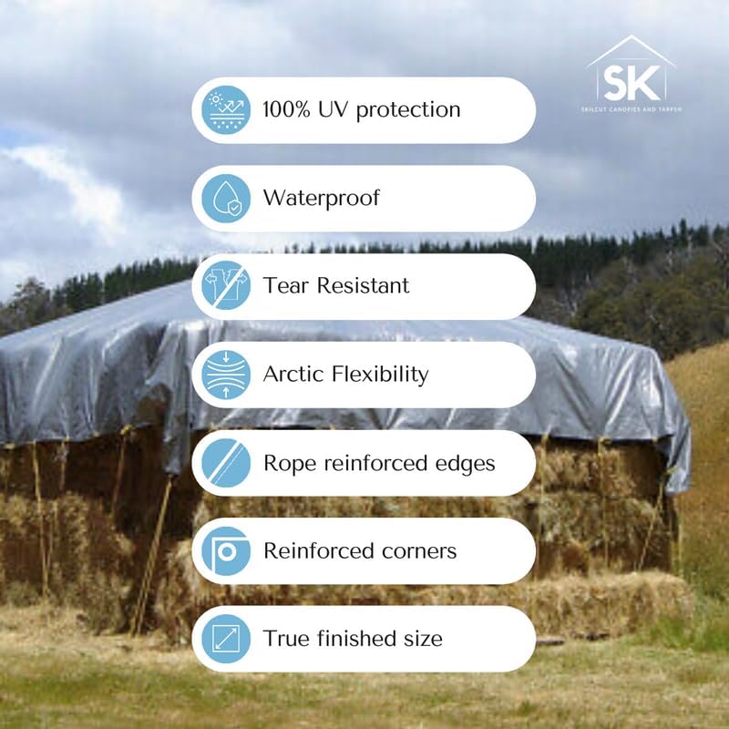 Silver Extra Heavy Duty 16 Mil Poly Tarp Canopy/Cover/Industrial/Agricultural 20x40
