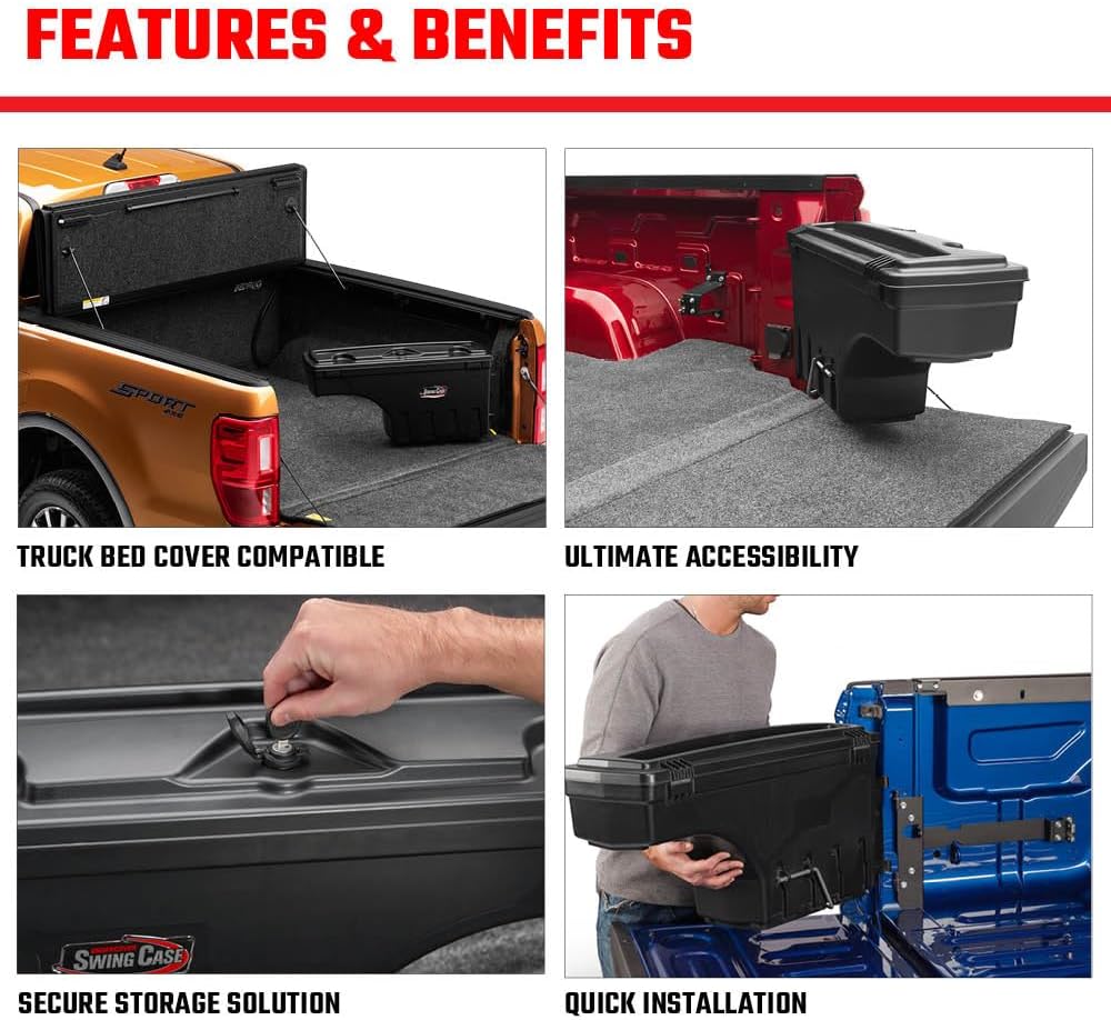 RealTruck UnderCover SwingCase Truck Bed Storage Box | SC302D | Fits 2019 - 2025 Dodge Ram 1500/2500 Drivers Side (New Body Style)