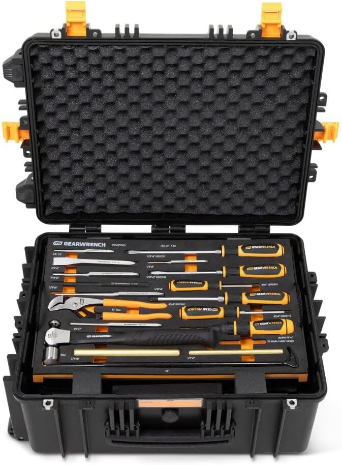 GEARWRENCH 185 Piece 1/4', 3/8', and 1/2' Drive GMTK Tool Kit in Foam Trays with Heavy-Duty Tool Carrier | GWGMTK185