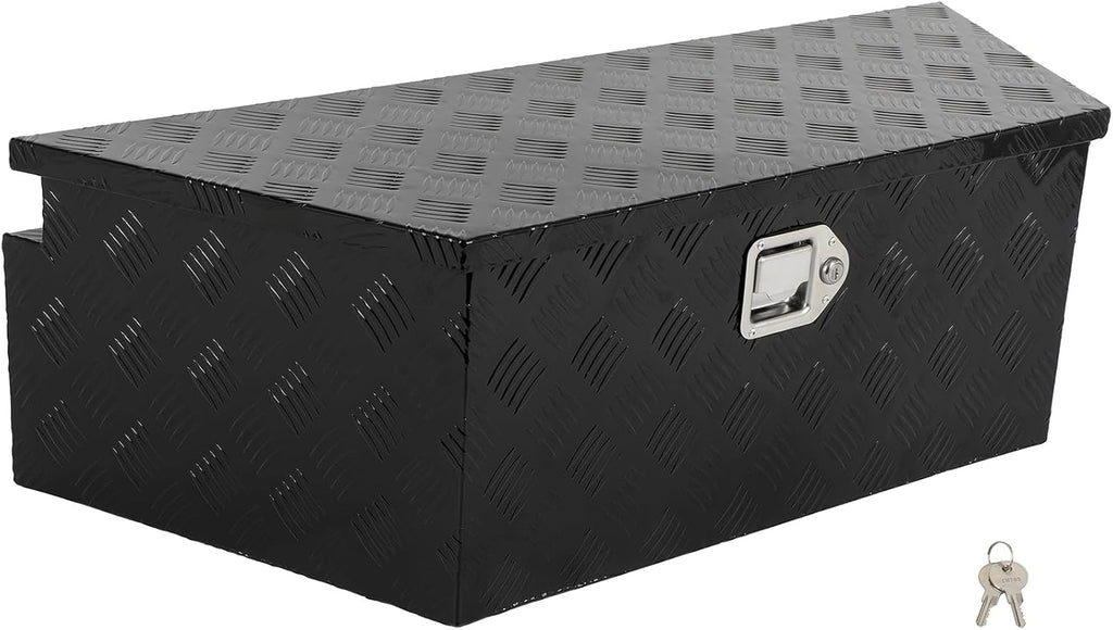 SCITOO 39 Inch Aluminum Truck Bed Tool Box,Diamond Plate Heavy Duty Crossover Storage for Most Full Size Pickups,Lockable Weatherproof Chest,Fits 39' Truck Beds,Easy Access to Load and Unload