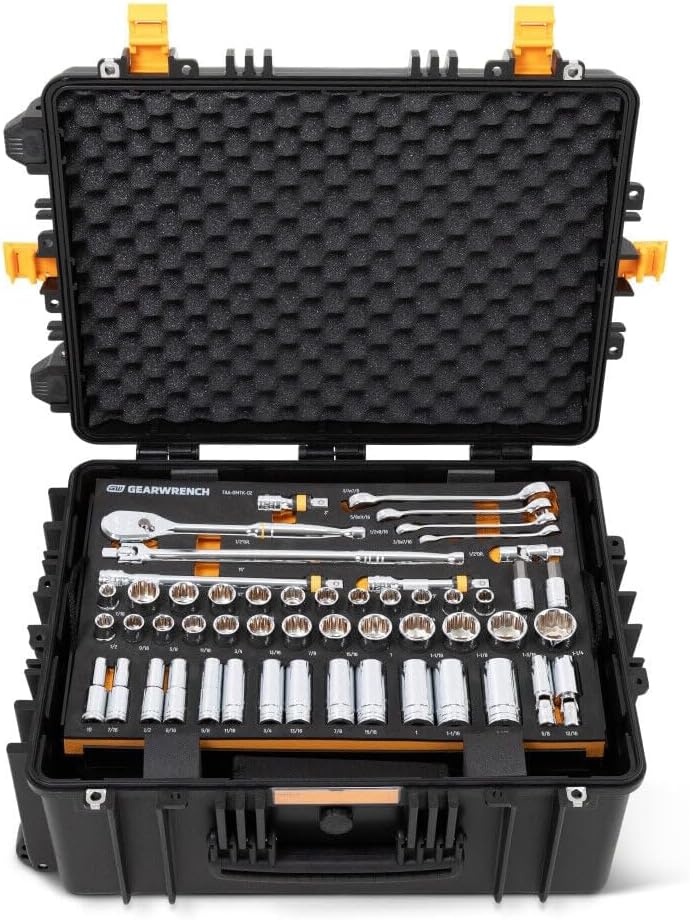 GEARWRENCH 185 Piece 1/4', 3/8', and 1/2' Drive GMTK Tool Kit in Foam Trays with Heavy-Duty Tool Carrier | GWGMTK185