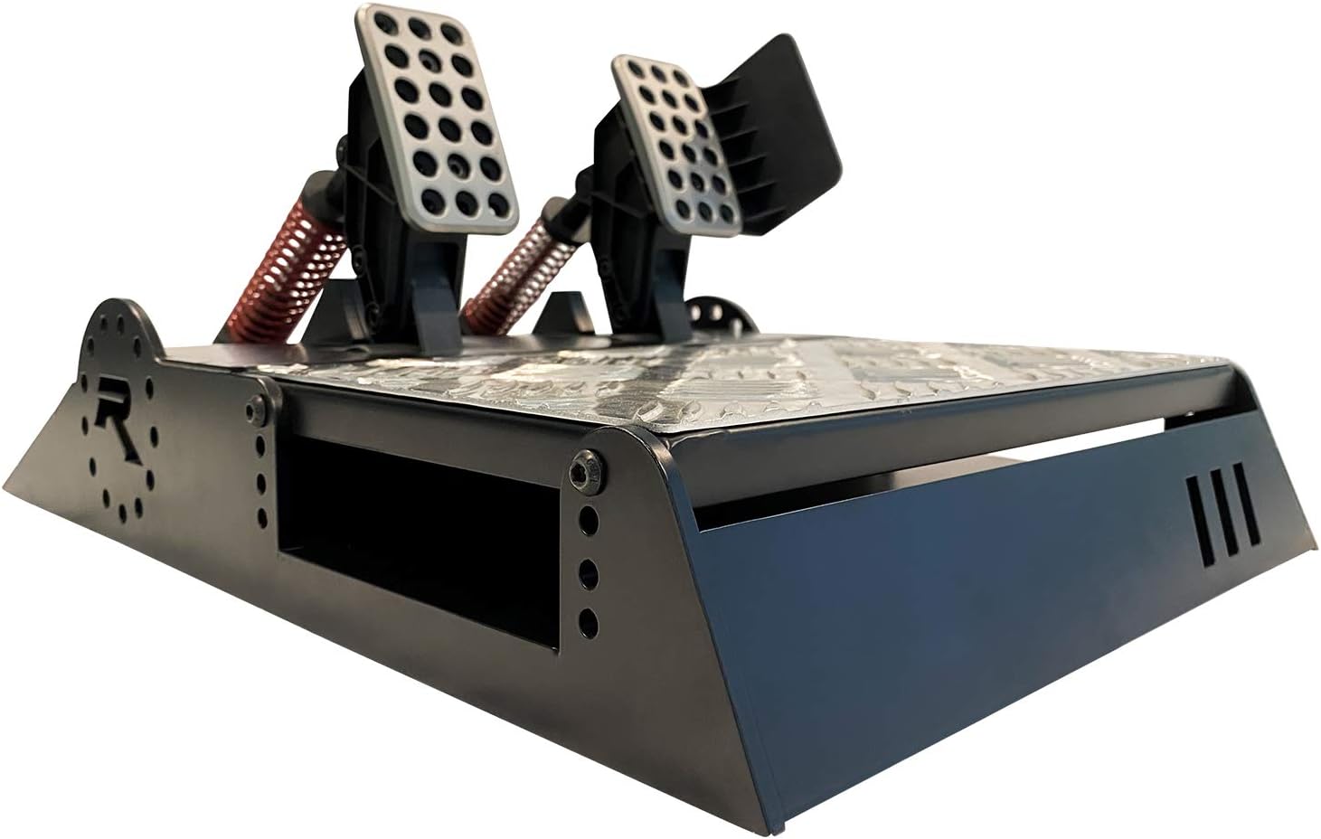 GTR Simulator GTA Model Silver Frame with Adjustable Leatherette Racing Seat Gaming Simulator Cockpit Chair | RS30 Wheel | V3 Pedal Setup (GTA with RS30 Wheel & V3 2-Pedal Setup)