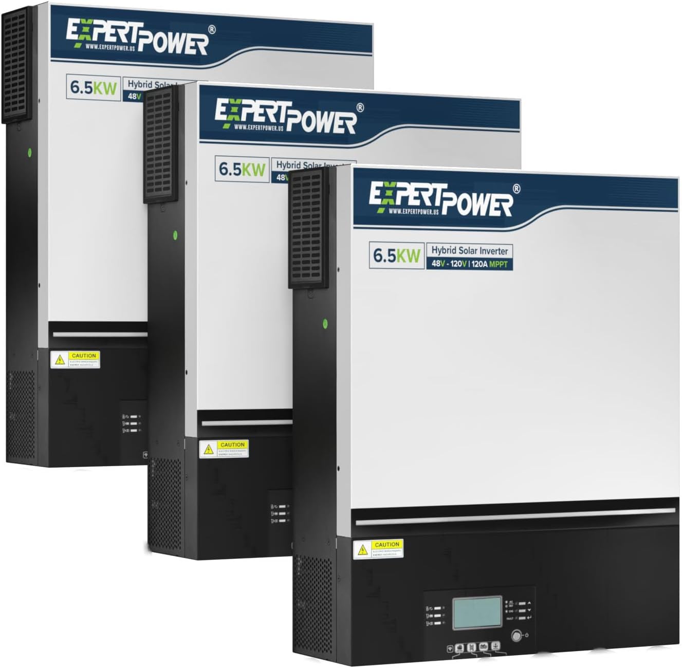 3 Pack ExpertPower 6500W 48V - 120V Hybrid Solar Inverter | 120A MPPT Solar Controller | 120V / 240V Split Phase (2 Units) | Max. 39KW Parallel | UL1741 | Built-in WiFi | Home, Cabin, Off-Grid Solar