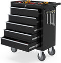 5 Drawers Metal Rolling Tool Chest, Portable Storage Tool Box with Wheels, Toolbox with Lock for Warehouse, Garage, Repair Shop and Tool Room
