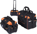 18' Rolling & Duffle Tool Bag - 2 Pack - Portable Tool Bag with Wheels - Water Resistant Fabric - 29 & 15 Pocket Roll Bag for Mechanics, Electricians, Plumbers & Hvac Bag