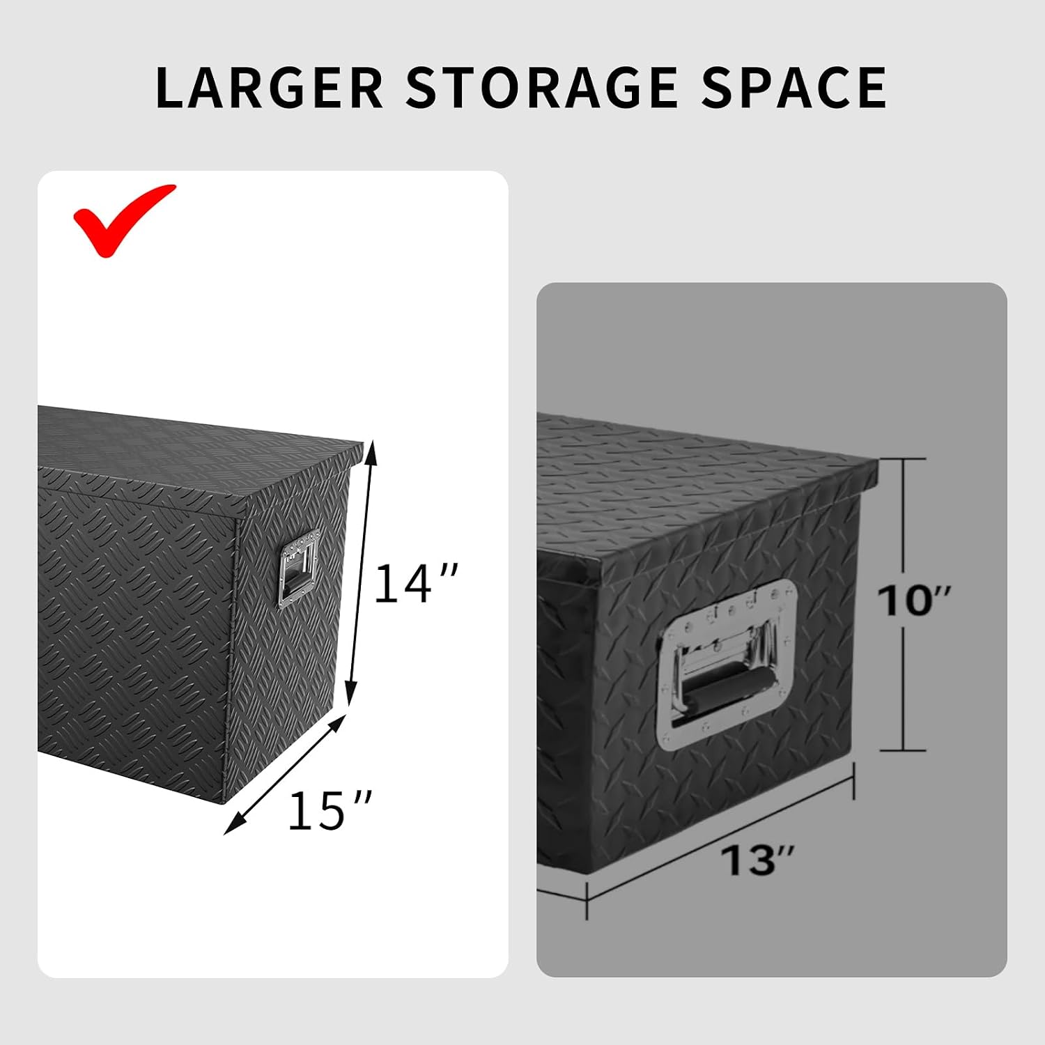 36 inch Truck Tool Box,Trailer Tool Box w/Lock and Keys,Waterproof Aluminum Truck Chest Toolbox For Pickup Truck,Trailer,UTV,ATV-36 X 15 X 14 inch,Black