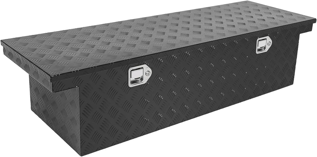 Crossover Tool Box Deep 14' H x 20' D x 60' L Waterproof Lockable Aluminum Black Truck Storage Box Compatible with Chevy Colorado,Ford Ranger,GMC Canyon（For Mid-Size Trucks