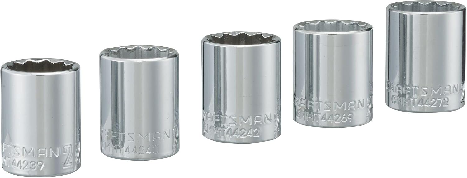 CRAFTSMAN Socket Set, 1/2 Inch Drive, MM, 5 Piece (CMMT34574) (Pack of 4)