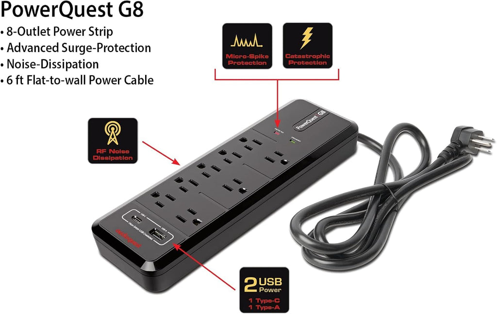 Samsung 85-Inch Class Neo QLED QN70F 4K Mini LED Smart TV NQ4 AI Gen2 Processor, Quantum Matrix Technology Slim Bundle with an AudioQuest G8 8-Outlet USB-A/USB-C AC Power Surge Protector (2025)