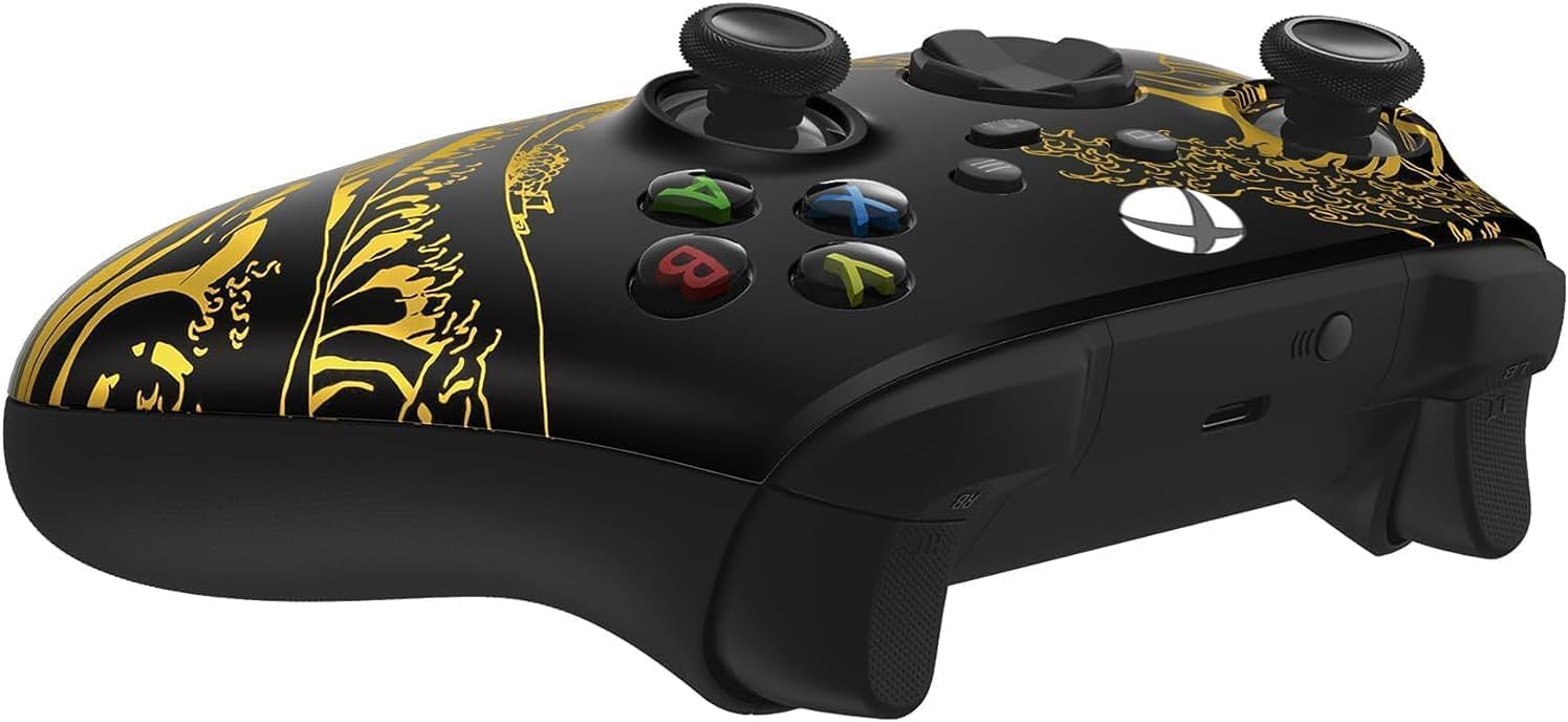 Custom Controllerzz Wireless Controller for Microsoft Xbox Series X/S & Xbox One - Soft Touch Feel - Custom Series X/S Controller (X/S Golden Waves)