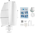 Wind Turbine Generators Kit,500W Vertical Axis Generator for Hybrid Solar Wind System,2 Blades Permanent Magnet Generator Wind Turbine Kit with Controller (White)