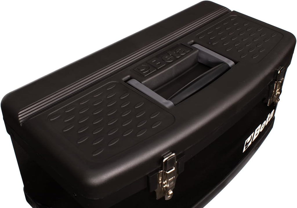 Beta C41H Two-Module Rolling Metal Tool Chest, Detachable Metal Tool Box, Telescopic Handles, Black