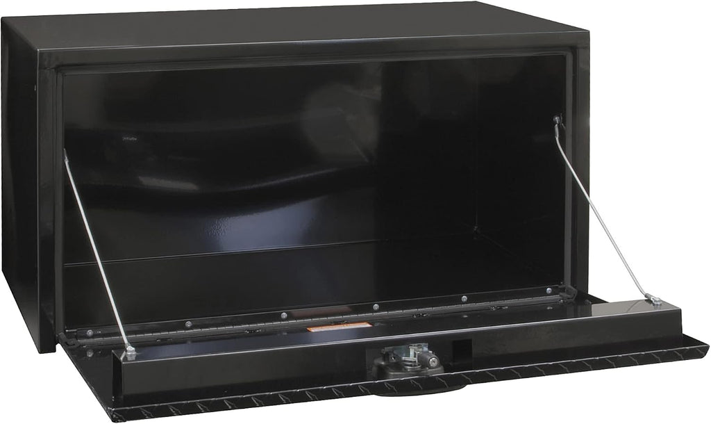 Buyers Products 1702505 Black Steel Underbody Truck Box - Weatherproof Storage Container with Aluminum Diamond Tread Door & Compression Latch, 18 x 18 x 36 Toolbox for Trucks and Trailers, Made in USA