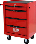 4 Drawers Tool Cart on Wheels, Multifunctional Rolling Tool Chest, Drawers Mobile Trolley Organizer Heavy Duty Tools Box with Locking Wheels & Ball Bearing Drawers (Red, 4 Drawers)