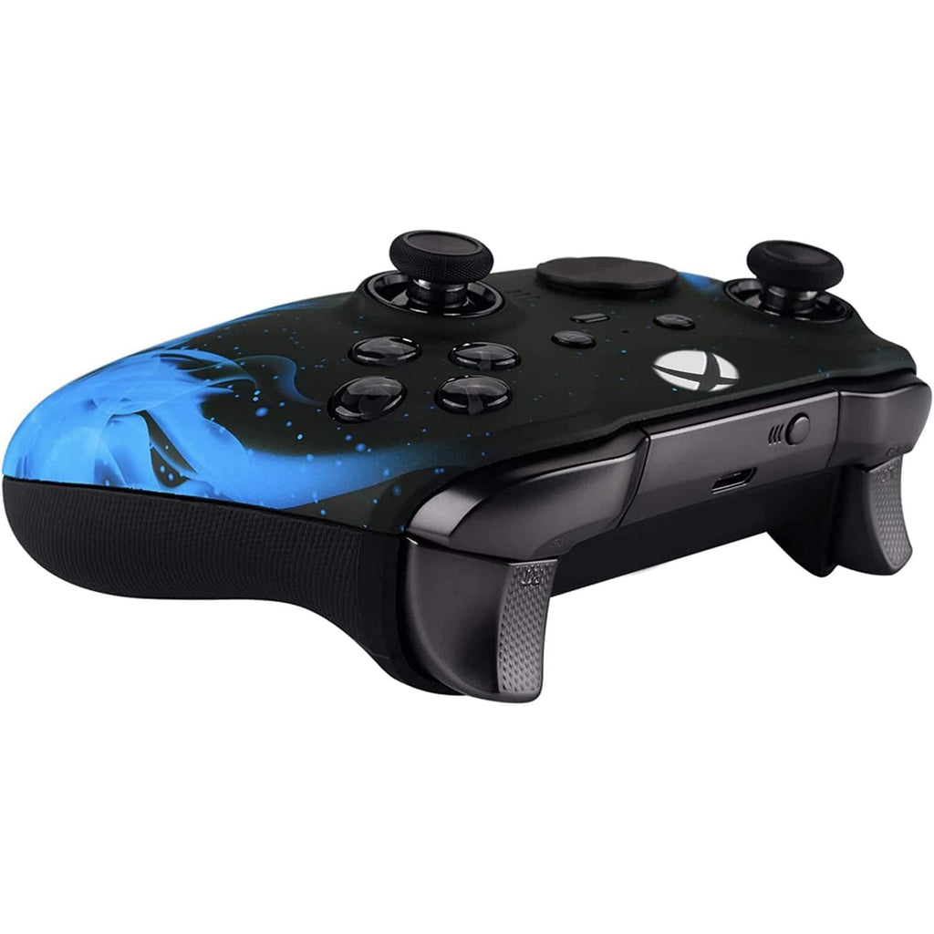 Custom Controllerzz Elite Series 2 Controller Compatible With Xbox One, Xbox Series S and Xbox Series X (Blue Flame)