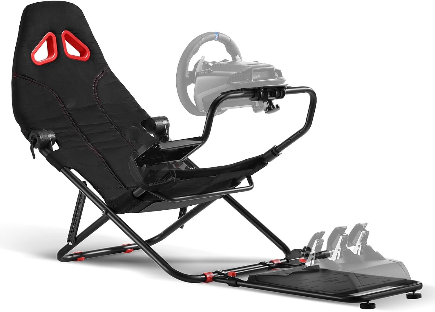 DIWANGUS Racing Simulator Cockpit Foldable Racing Wheel Stand with Seat Chair Sim for Logitech G29 G920 G923 G27 G25 Thrustmaster T248X T248 T300RS T150 458 TX Xbox PS4 PS5 Accessories