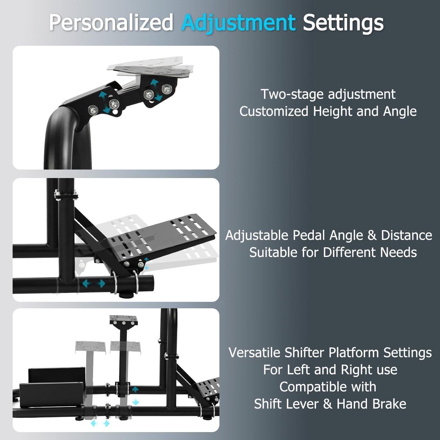 Anman Adjustable Racing Gaming Simulator Cockpit PRO, Driving Simulator Stand Fits for Logitech Thrustmaster Fanatec G25 G27 G29 G923 G920, T300RS TX PC PS4 Xbox,NOT Include Wheel Shifter Pedals Seat