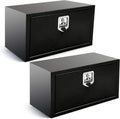 30 Inch Underbody Tool Boxes for Truck 2 Pack, 30 x 12 x 14 Inch Steel Under Body Storage Box with T-Handle Latch, Waterproof Heavy Duty Toolbox for Pickup Truck RV, Black (Pack of 2)