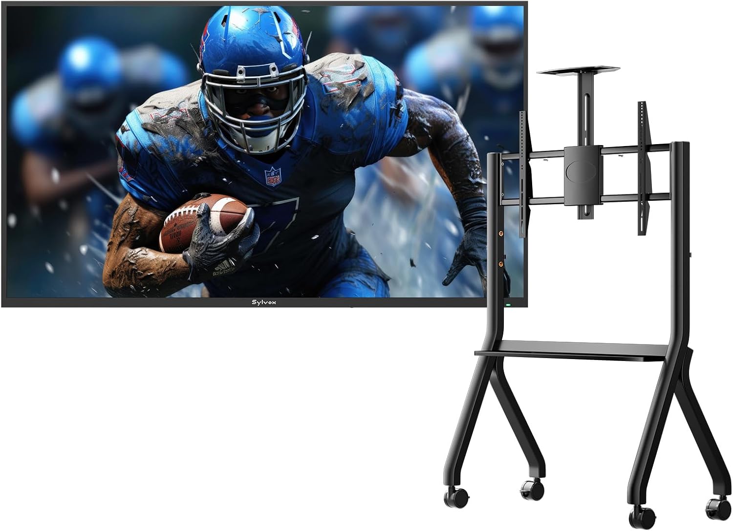 SYLVOX Deck Pro 2.0 43' Outdoor TV Bundle with Rolling Cart Stand – 1000 Nits, 4K UHD, IP55 Waterproof, Dolby Atmos, Google TV, Partial Sun Ready, Mobile Outdoor Entertainment