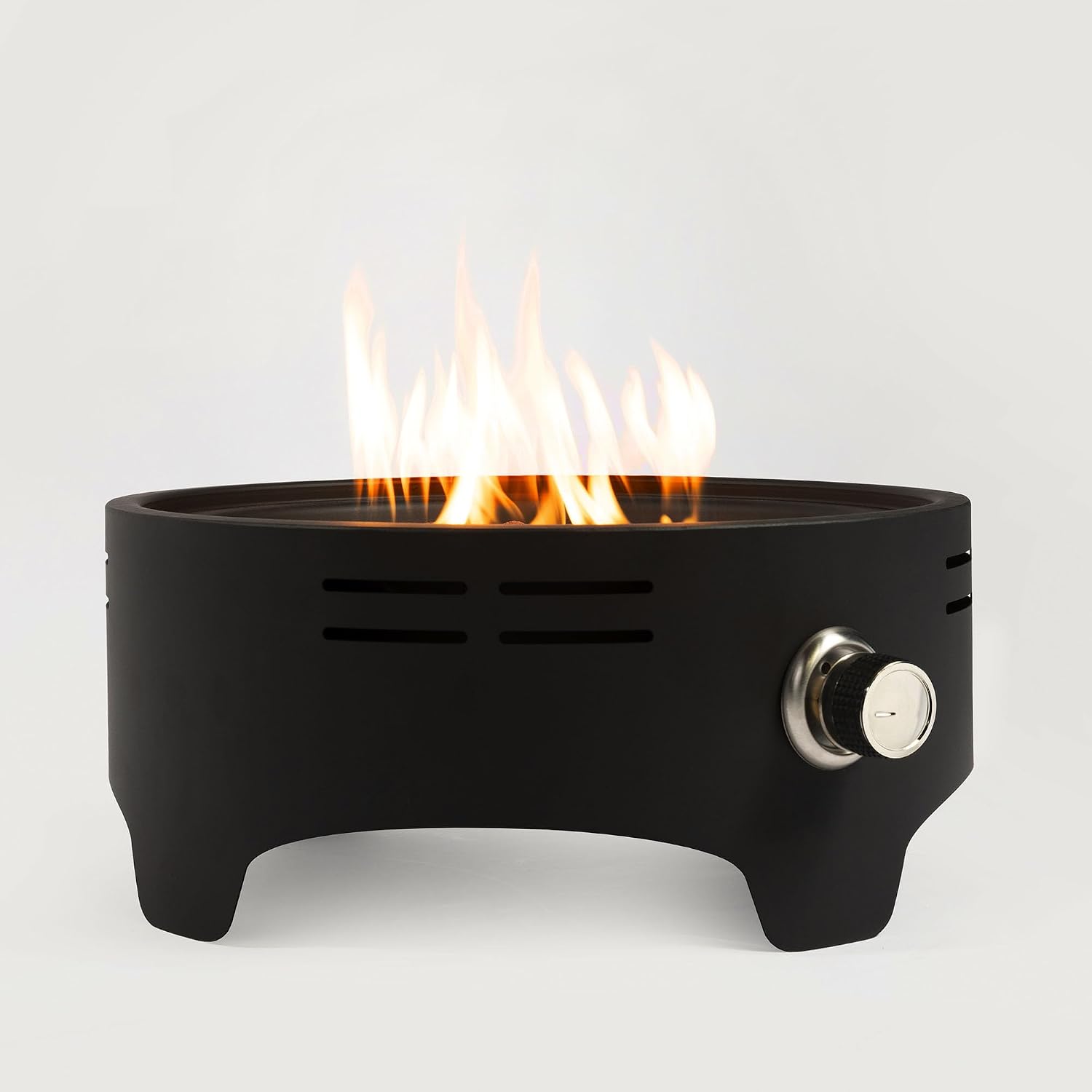 15' Outdoor Propane Tabletop Gas Fire,40000 BTU Round Steel Fire Pit for Outdoor Living Room Garden Balcony,Black