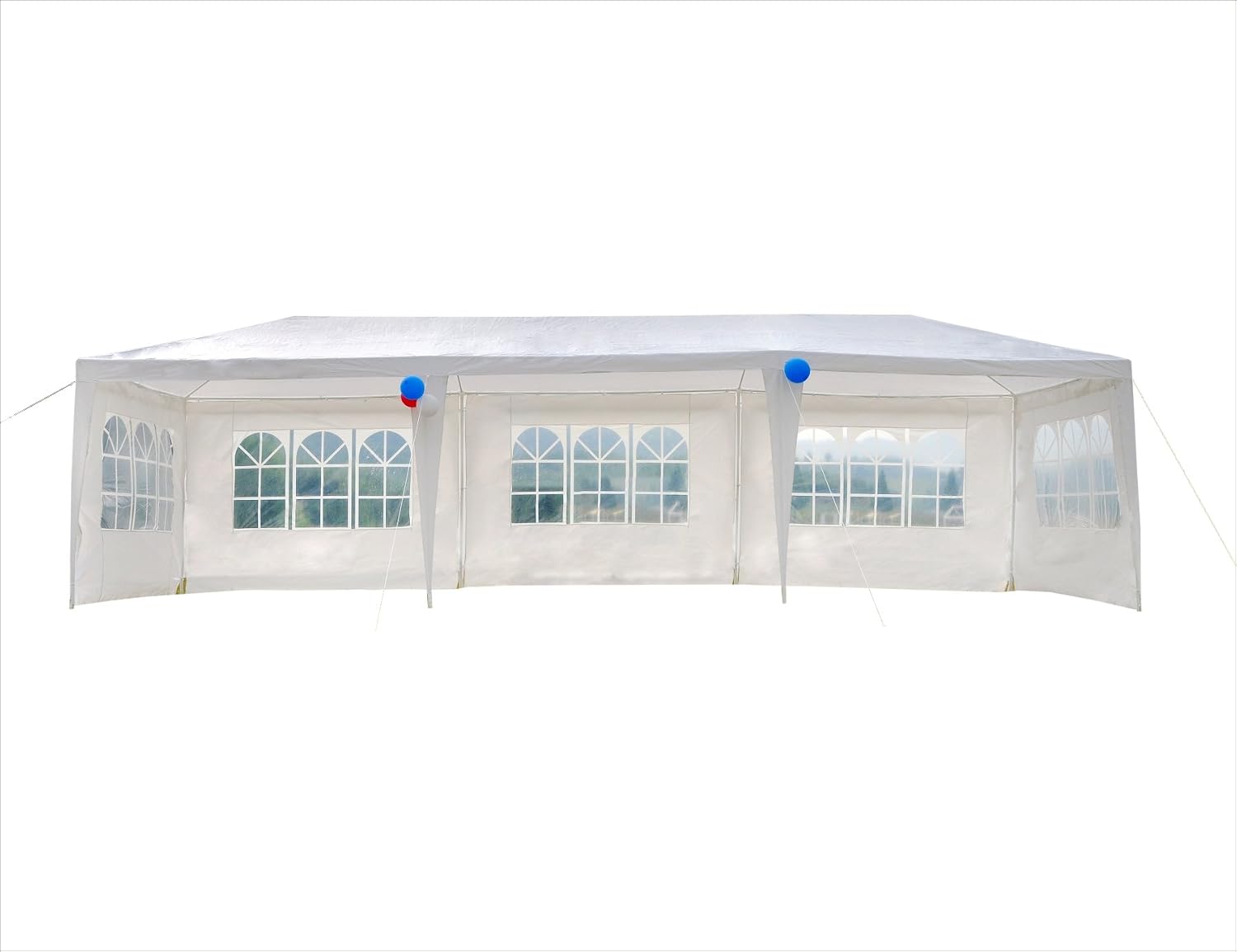 GOJOOASIS Wedding Party Tent 10x30 White Outdoor Canopy Tent Outdoor Gazebo (10' x 30' with 5 Walls)