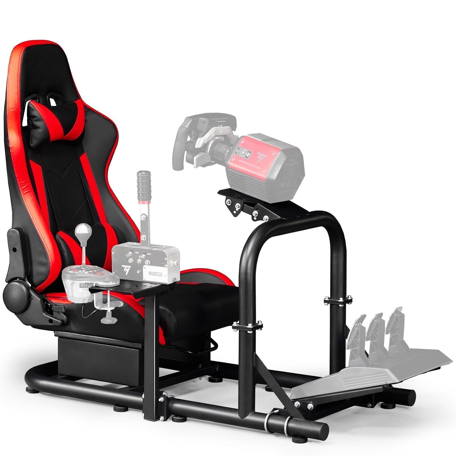Dardoo G29 Racing Simulator Cockpit with Seat Compatible with Logitech/Thrustmaster/Fanatec G920 G923,Playstation PC platforms,Gaming Wheel Stand,Not Included Wheel,Pedal and Handbrake