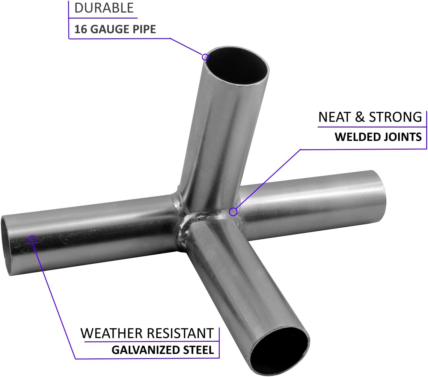 GoodsZone Canopy Fittings Kit 1-3/8' Slant roof Shelter Carport Deck Shed Frame Connectors Coupling, Full Set for 6, 8, 10 Legs, Without Poles (for 10 Legs)
