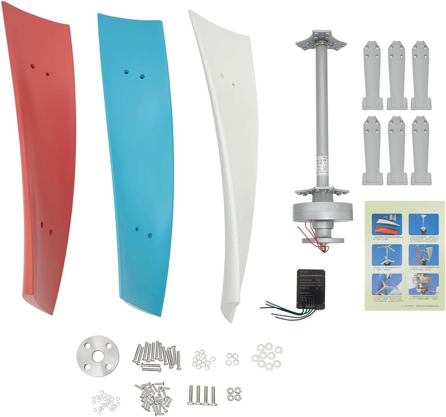 Wind Turbine Generator Kit, 400W 12V Wind Generator for Home Use with Controller, Vertical Axis Wind Turbine for Marine RV Home,24V
